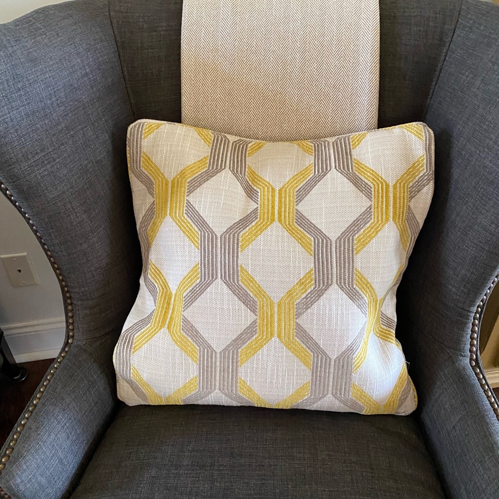 Pair of throw pillow covers (only) 21”X21” in heavy upholstery.